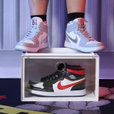 鞋子收纳盒家用球鞋鞋子收纳鞋柜抽屉式收纳神器透明塑料鞋盒（白色款）两个装