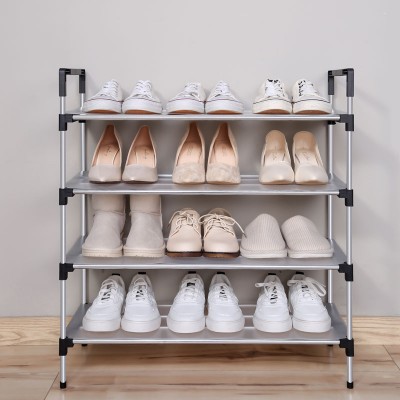 不锈钢多层鞋架简易组合式收纳鞋柜省空间宿舍鞋架子家用经济型 (67cm垫片款)