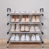 不锈钢多层鞋架简易组合式收纳鞋柜省空间宿舍鞋架子家用经济型 (80.5cm垫片款)