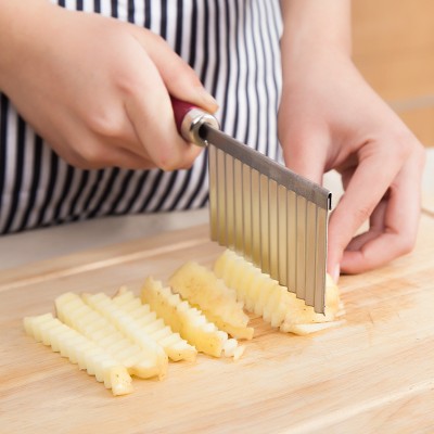 厨房不锈钢土豆刀创意家用省力切土豆切花样薯条切条器土豆条波浪刀