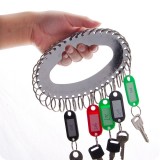 加厚不锈钢钥匙盘钥匙圈可标记标签分类手提款钥匙牌18位钥匙扣