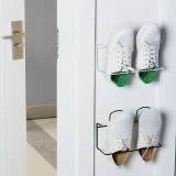 挂式双层铁艺鞋架浴室拖鞋架子家用客厅创意鞋托架吸壁粘贴收纳架