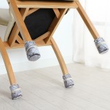 桌脚套实木地板保护垫加厚布艺防滑保护套静音棉布蕾边椅子脚垫套（4个装）