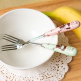 陶瓷手柄不锈钢水果叉时尚水果签子韩式西餐创意小叉子甜品点心叉