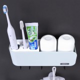 卫生间吸壁牙刷收纳架牙刷筒牙刷杯牙刷置物架壁挂式牙刷架洗漱套装