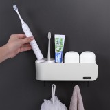 卫生间吸壁牙刷收纳架牙刷筒牙刷杯牙刷置物架壁挂式牙刷架洗漱套装