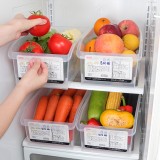 家用带滑轮冰箱收纳盒厨房透明食品收纳筐蔬菜水果保鲜冷藏盒子