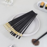 家用合金筷子厨房高档耐高温易清洗防滑防霉筷日式料理专用尖头筷子（条纹款（10双1包）
