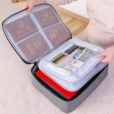 证件收纳包盒家用家庭多层大容量多功能箱证书文件护照卡包整理袋（不带锁）
