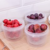 葱花保鲜盒厨房家用姜蒜收纳盒冰箱水果便携式塑料圆形沥水密封盒