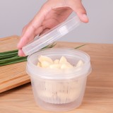 葱花保鲜盒厨房家用姜蒜收纳盒冰箱水果便携式塑料圆形沥水密封盒