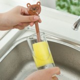 奶瓶刷洗杯子工具去污刷子杯子清洁刷卡通小动物长柄海绵杯刷（20cm）