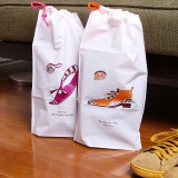 韩版鞋袋装鞋子的袋子束口防尘袋便携防水整理袋子手绘鞋子旅行鞋子收纳袋（2枚装）