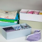 内衣收纳盒家用可调节式抽屉收纳格子袜子内裤塑料分格整理置物盒（单排）