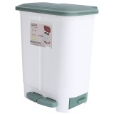 分类垃圾桶家用脚踏垃圾收纳桶厨房干湿分离垃圾桶带盖双桶大号  20L（宽款）