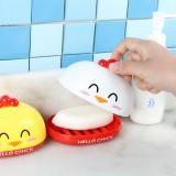 小鸡香皂盒浴室带盖密封防水防尘皂托台面双层沥水肥皂盒卡通可爱（RB286）