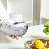 家用不锈钢碗双层隔热防摔加厚汤碗成人儿童防烫米饭碗食堂泡面碗