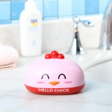 小鸡香皂盒浴室带盖密封防水防尘皂托台面双层沥水肥皂盒卡通可爱（RB286）