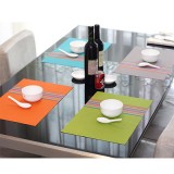 餐桌垫隔热垫长方形加厚pvc防水防油碗垫子大号家用长方形创意餐桌餐垫 七彩款