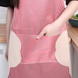 厨房家用条纹防水可擦手围裙韩版时尚工作服成人女士防油围腰做饭围裙