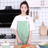 厨房家用条纹防水可擦手围裙韩版时尚工作服成人女士防油围腰做饭围裙 