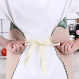 厨房家用条纹防水可擦手围裙韩版时尚工作服成人女士防油围腰做饭围裙