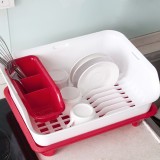 塑料双层碗架 厨房碗筷碗碟置物架餐具收纳架水果蔬菜沥水架（单层）