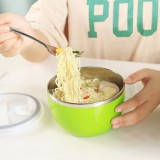 泡面碗带盖不锈钢方便面碗学生宿舍日式汤饭碗大号容量有盖家用碗